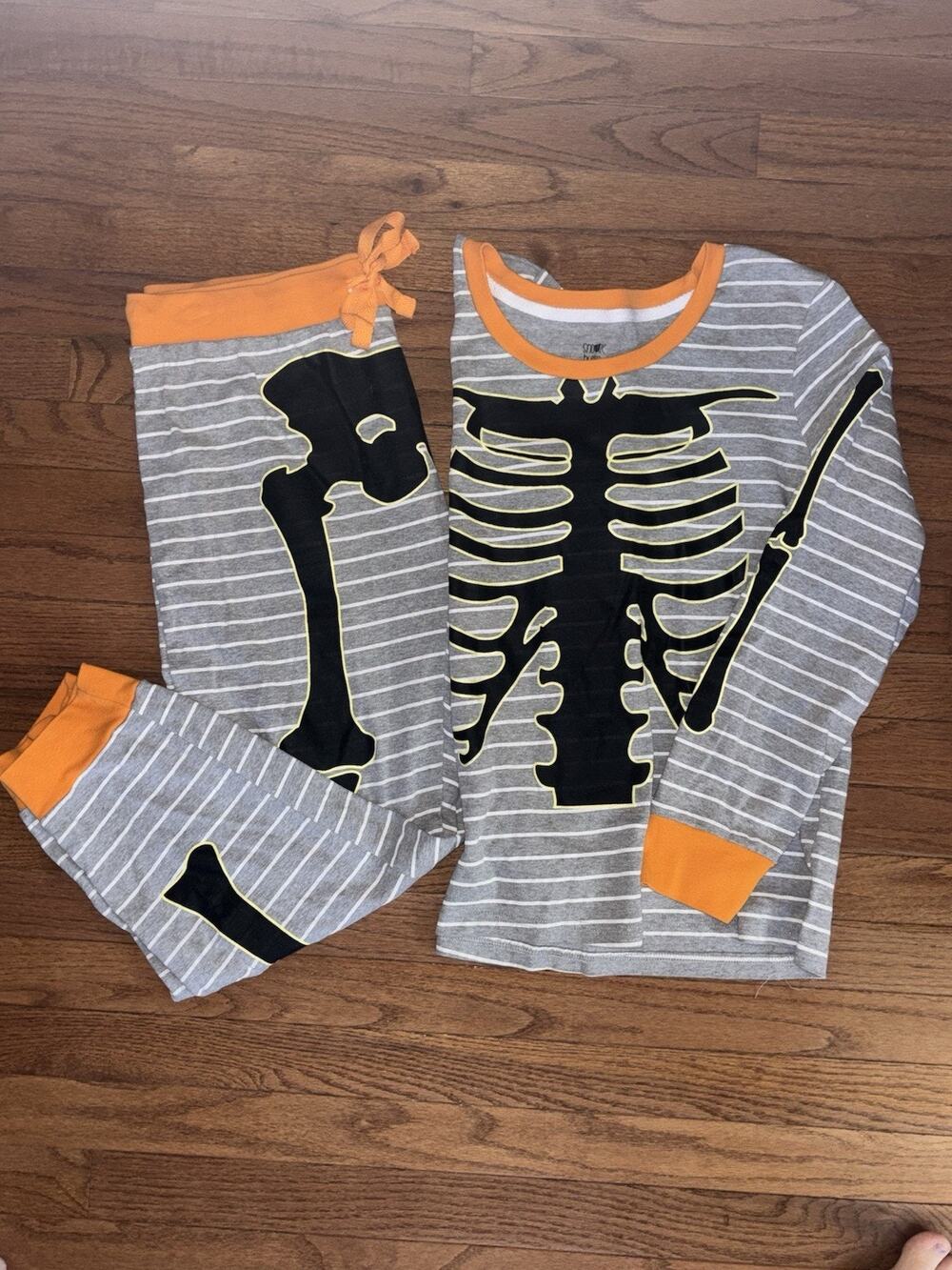 Snooze Button Women’s Halloween Skeleton Pajama Set L Glow in the Dark